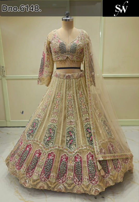 Golden Crop Top Lehenga