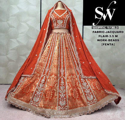 Purple Jacquard Lehenga