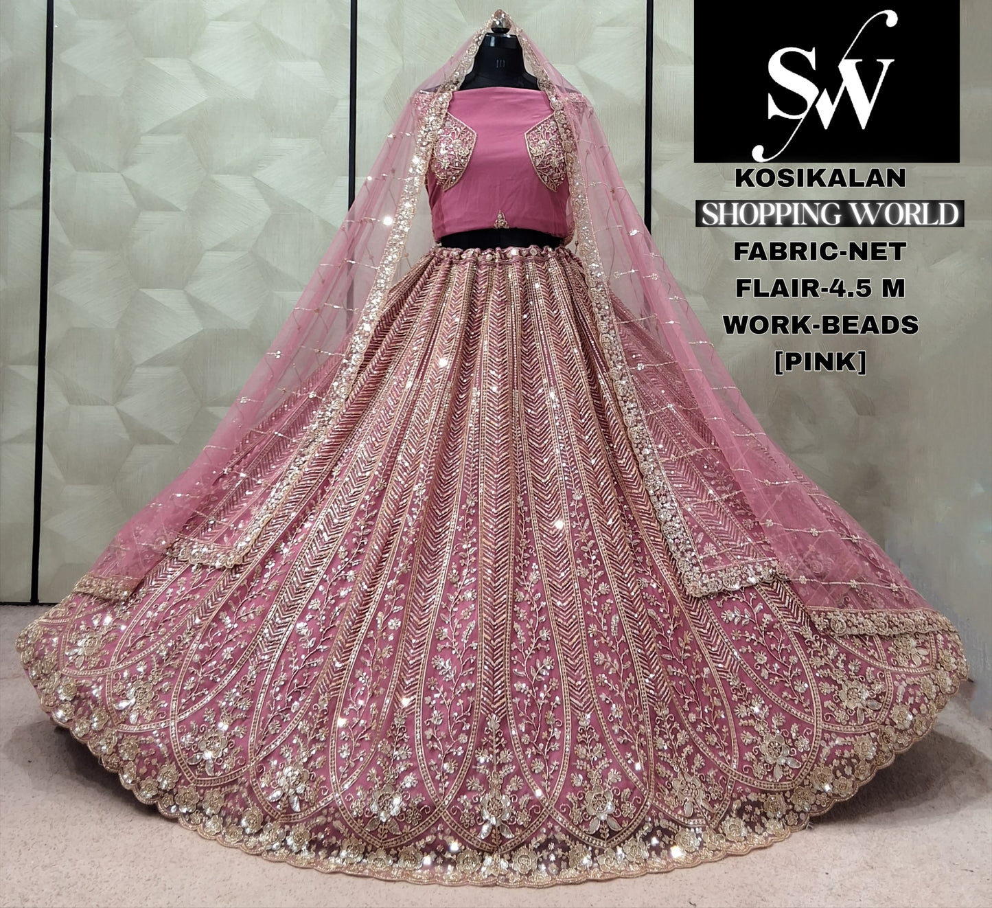 Mustard Golden Net Lehenga