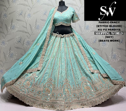 Yellow Haldi Mehendi Fancy Lehenga