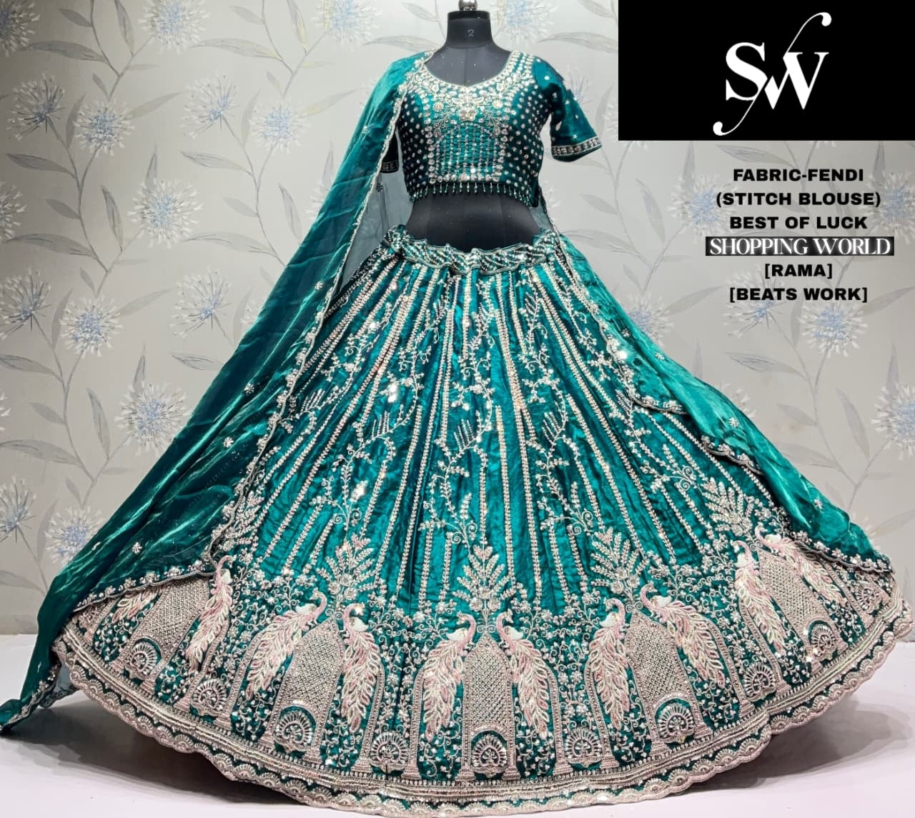 Hot Pink Fendi Peacock Lehenga
