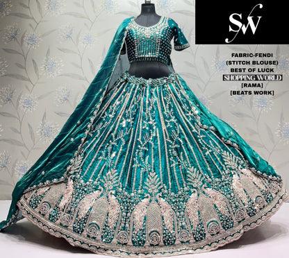 Hot Pink Fendi Peacock Lehenga