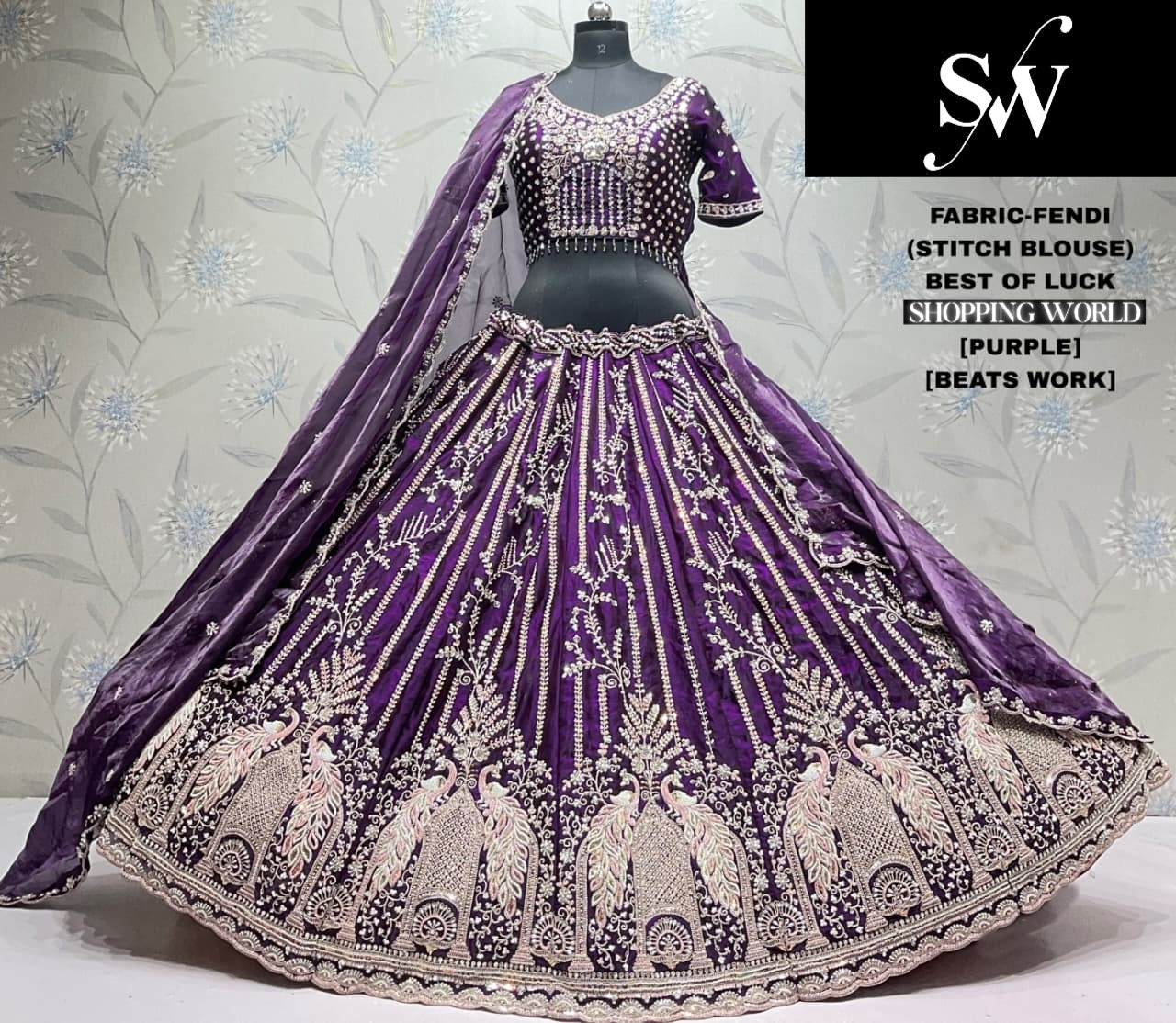 Hot Pink Fendi Peacock Lehenga