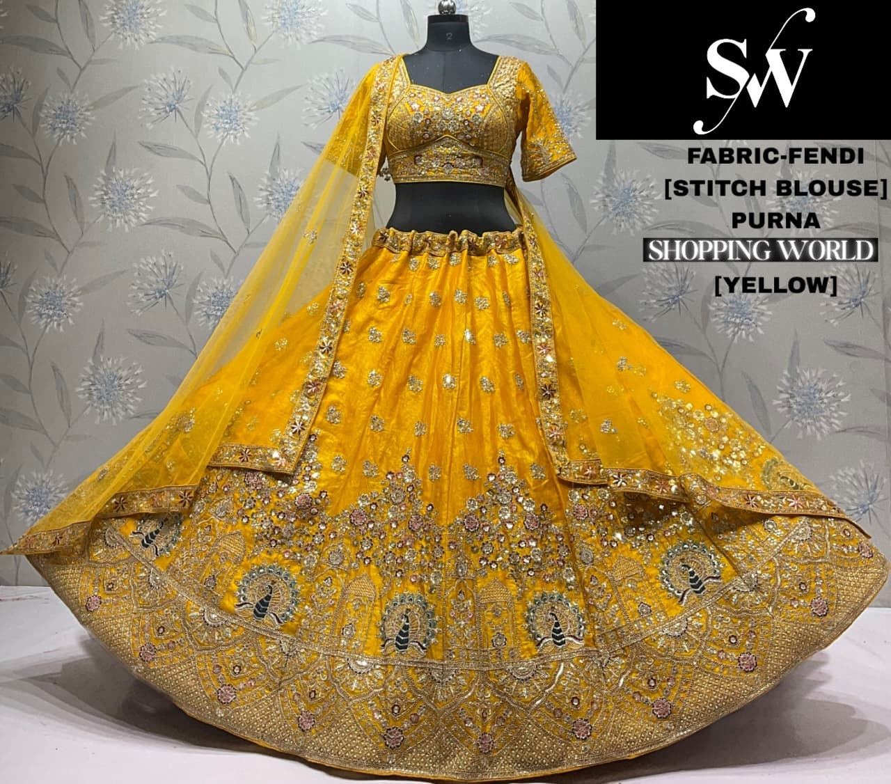 Purple Fendi Peacock Lehenga