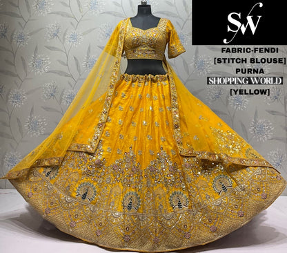 Purple Fendi Peacock Lehenga
