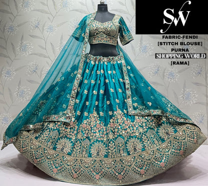 Purple Fendi Peacock Lehenga