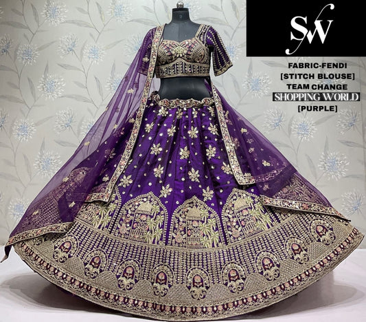 Purple Fendi Lehenga