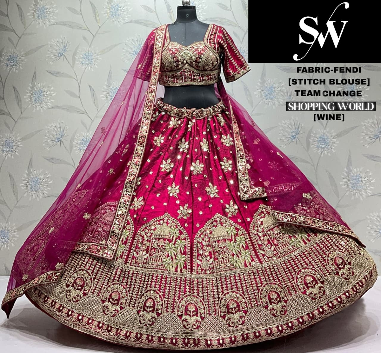Rama Green Fendi Lehenga