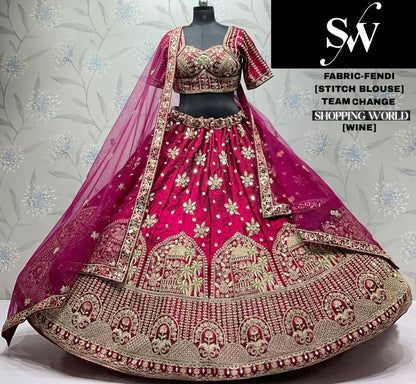 Rama Green Fendi Lehenga