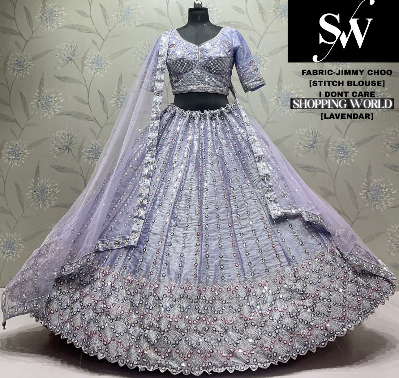 Lavender Jimmy Choo Lehenga
