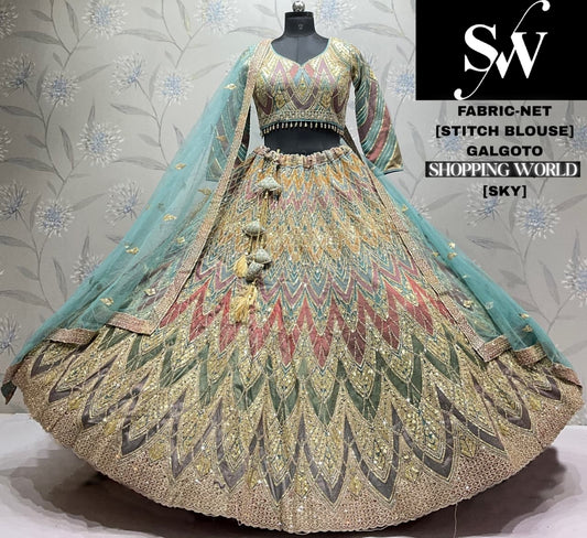 Wine Net Lehenga