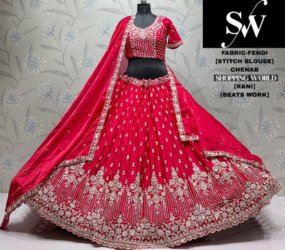 Rama Green Fendi Lehenga
