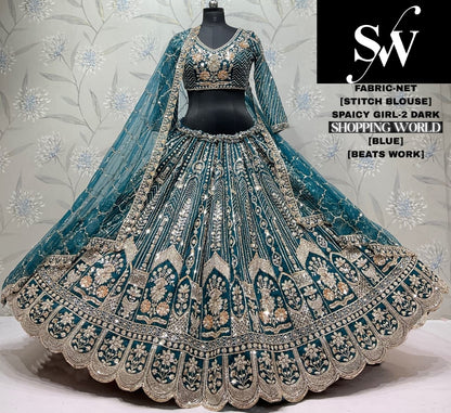 Pink Net Lehenga