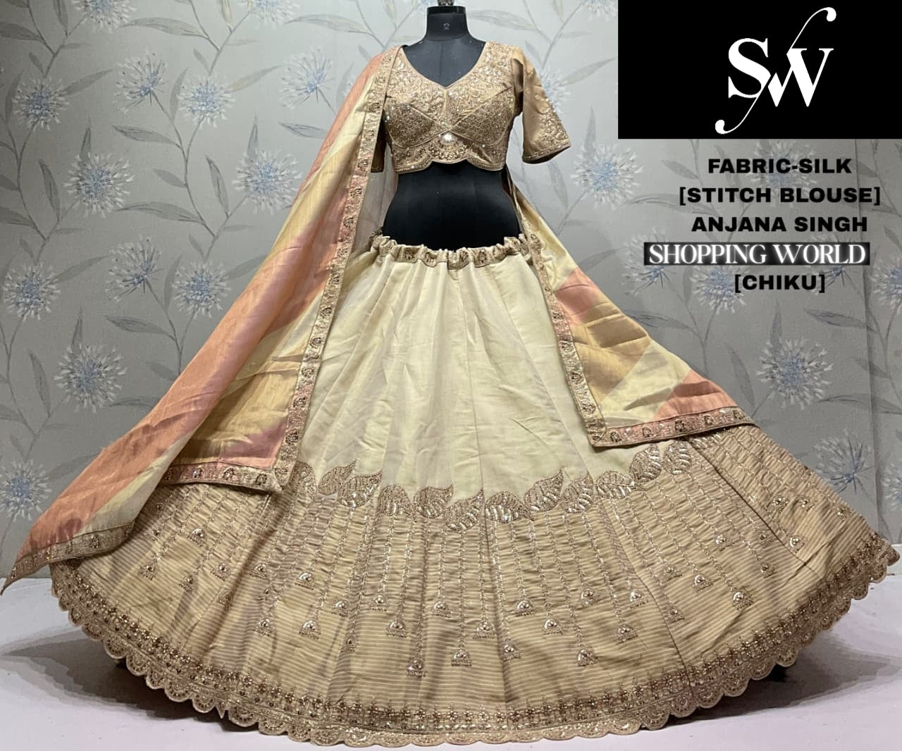 Pink Golden Silk Lehenga