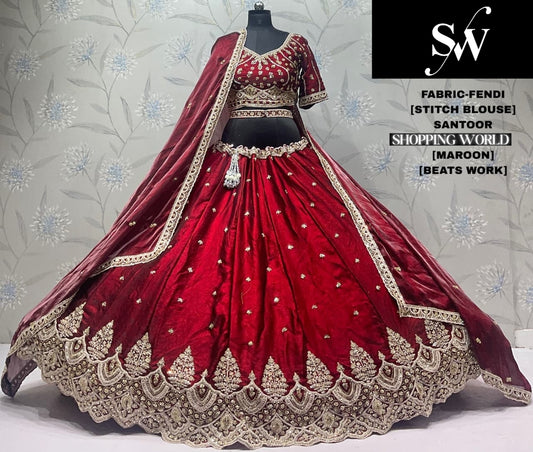 Wine Hot Pink Fendi Lehenga