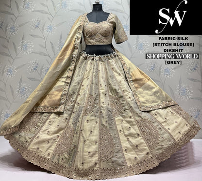 Pista Green Silk Lehenga