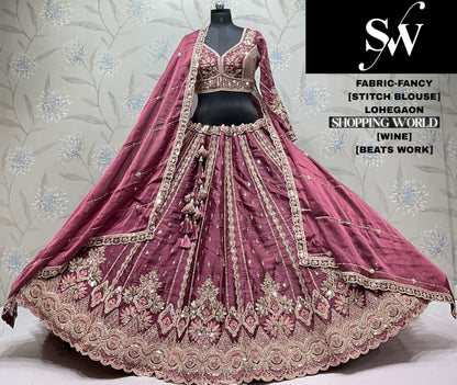 Mehendi Green Yellow Fancy Lehenga
