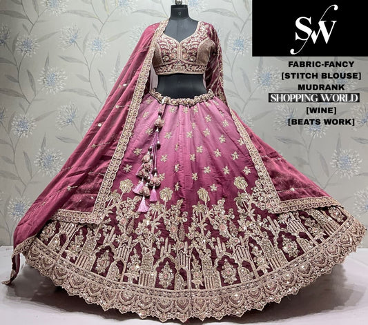 Wine Fancy Lehenga