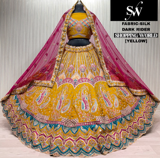 Yellow Silk Bridal Lehenga