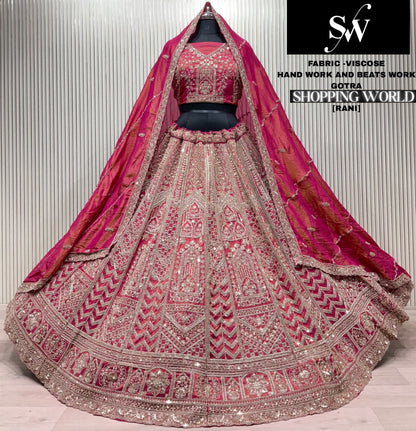 Rust Orange Viscose Lehenga