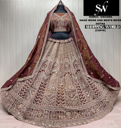 Rust Orange Viscose Lehenga