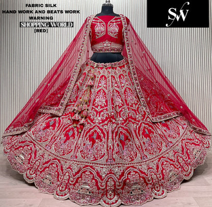 Rani Pink Silk Peacock Lehenga