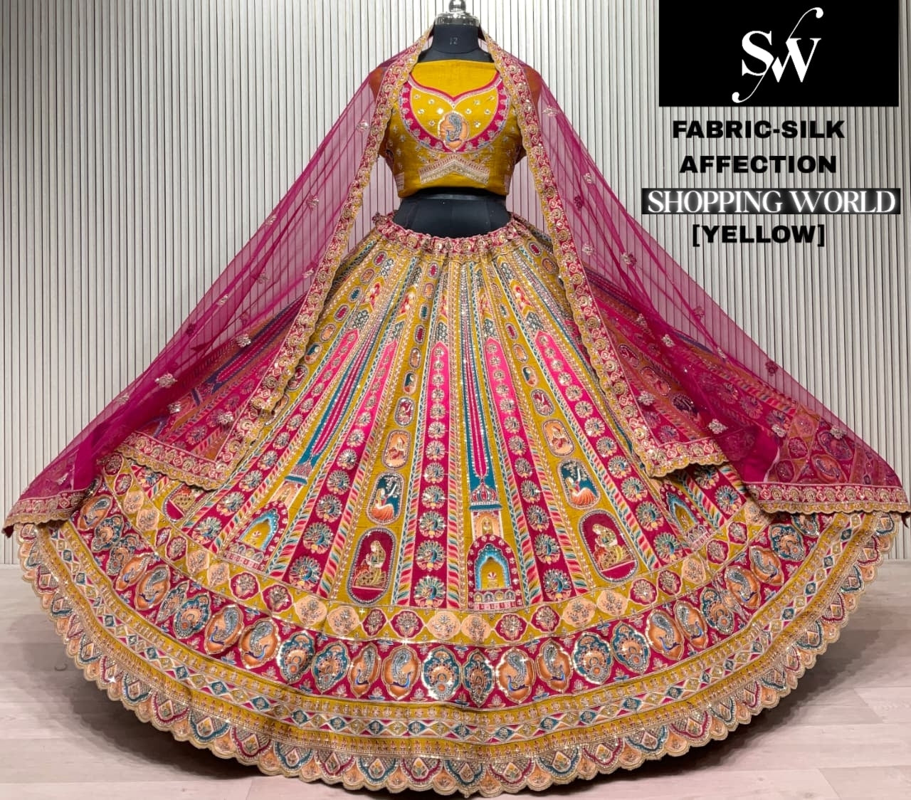Yellow Silk Bridal Lehenga