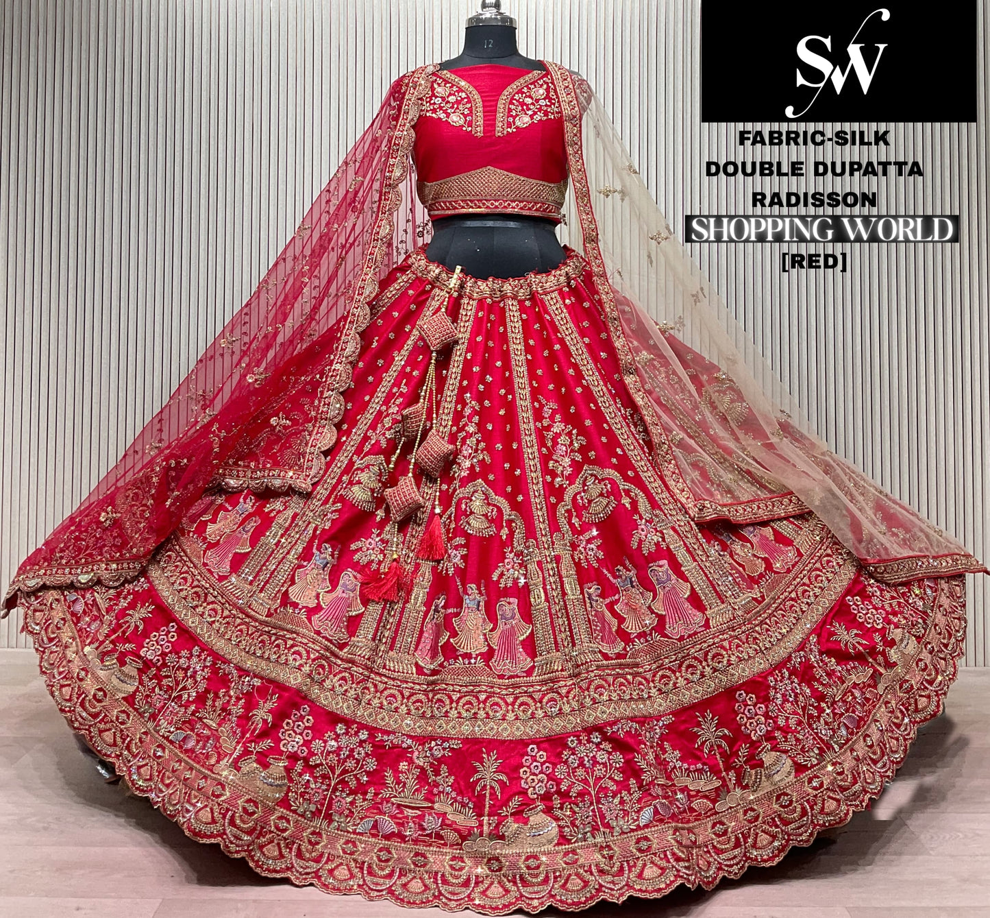 Red Silk Bridal Lehenga