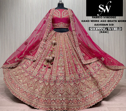 Red Peacock Silk Bridal Lehenga