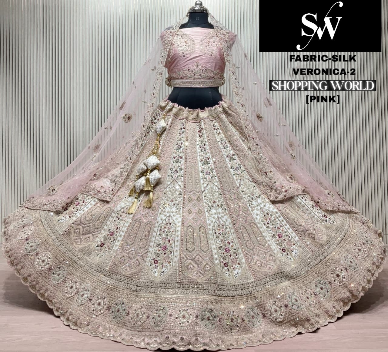 Pink Silk Bridal Lehenga