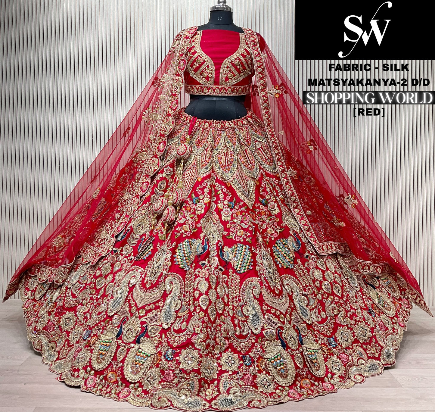 Red Silk Bridal Lehenga