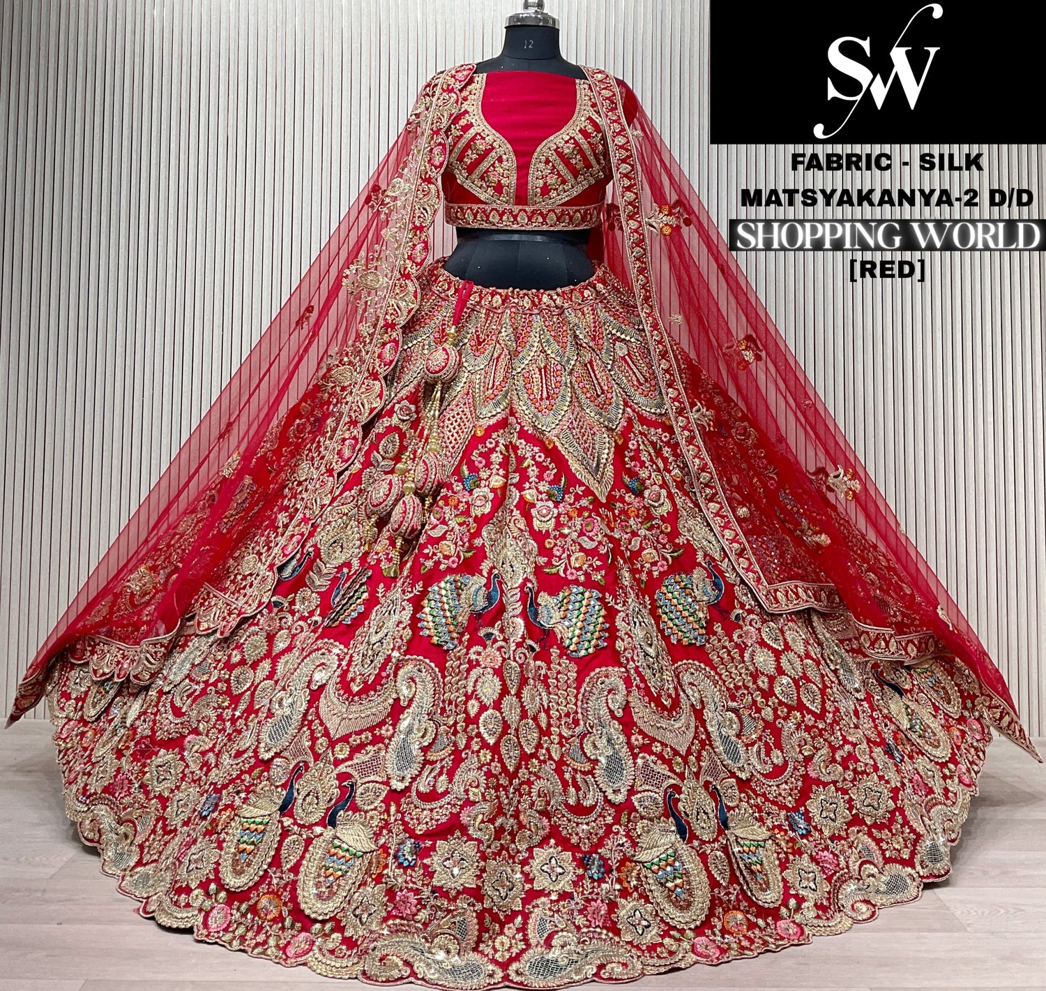 Red Silk Bridal Lehenga - Shopping World