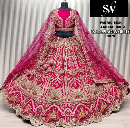 Rani Pink Silk Bridal Lehenga
