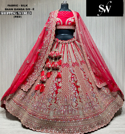 Pink Silk Peacock Lehenga