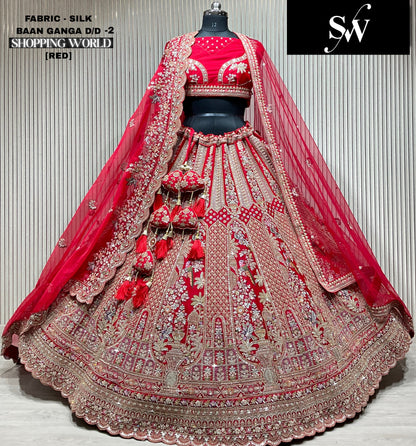 Pink Silk Peacock Lehenga