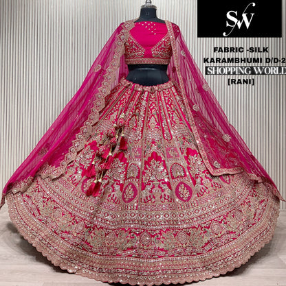 Rani Pink Silk Bridal Lehenga