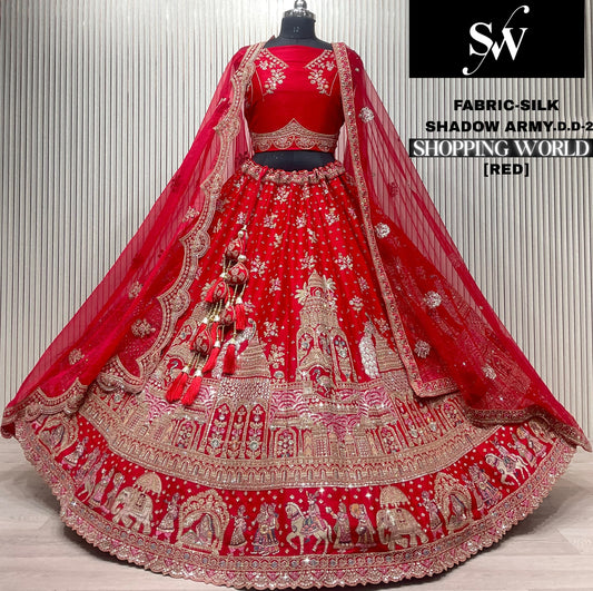 Red Silk Bridal Lehenga