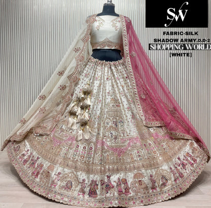 White Silk Bridal Lehenga