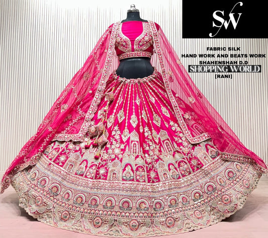 Rani Pink Silk Bridal Lehenga