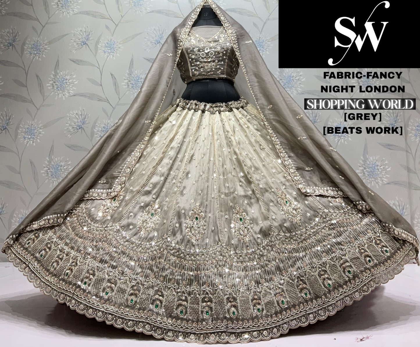 Silver Grey Fancy Lehenga