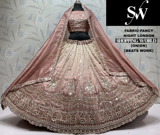 Onion Pink Fancy Lehenga