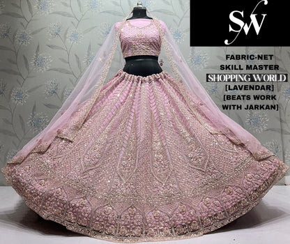 Pista Green Net Lehenga