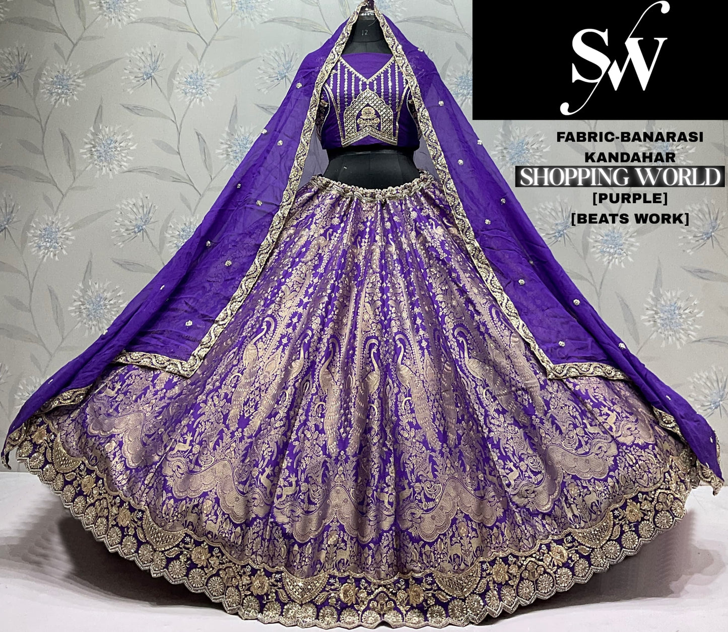 Sky Blue Designer Banarasi Lehenga