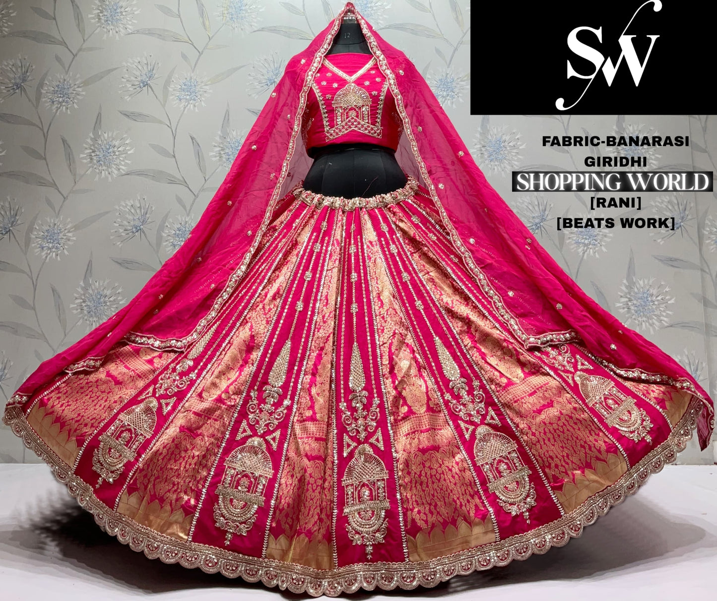 Rani Pink Designer Banarasi Lehenga