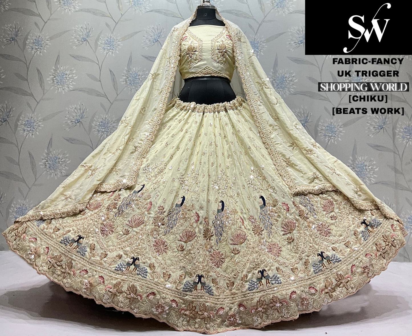 Onion Pink Fancy Peacock Lehenga