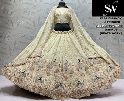 Onion Pink Fancy Peacock Lehenga