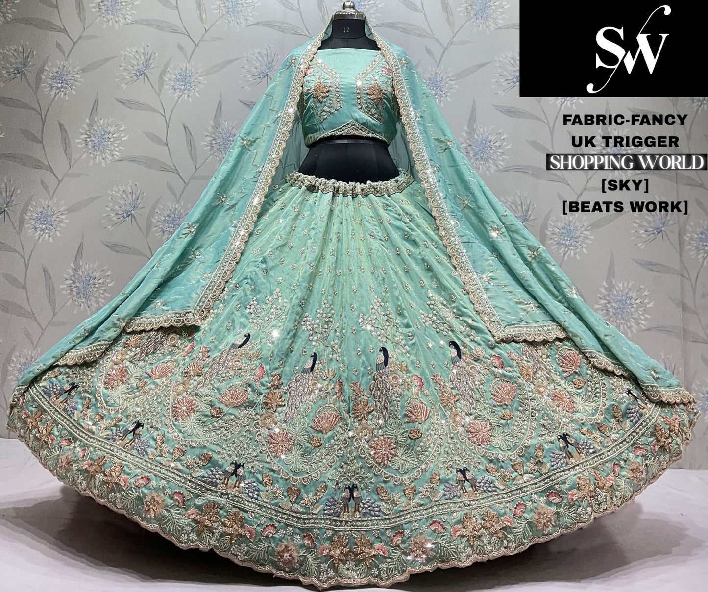 Onion Pink Fancy Peacock Lehenga