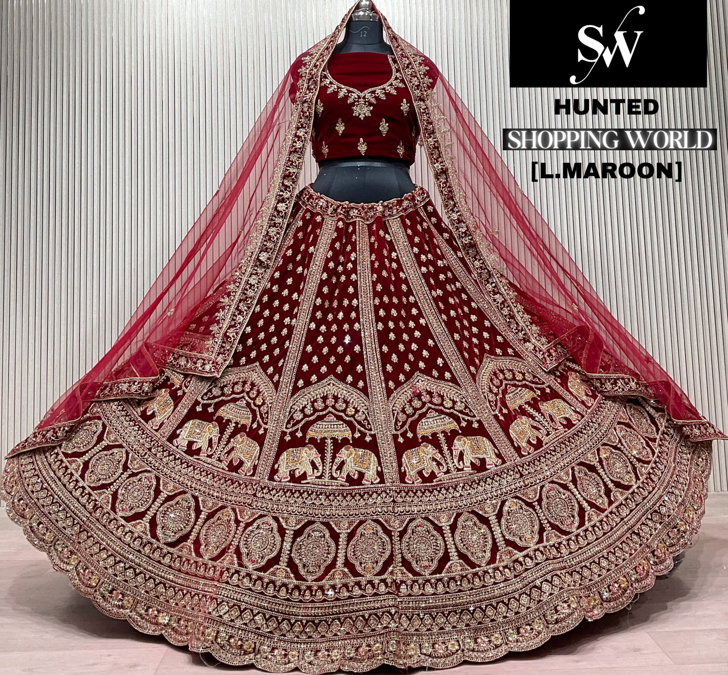 Light Maroon Bridal Lehenga