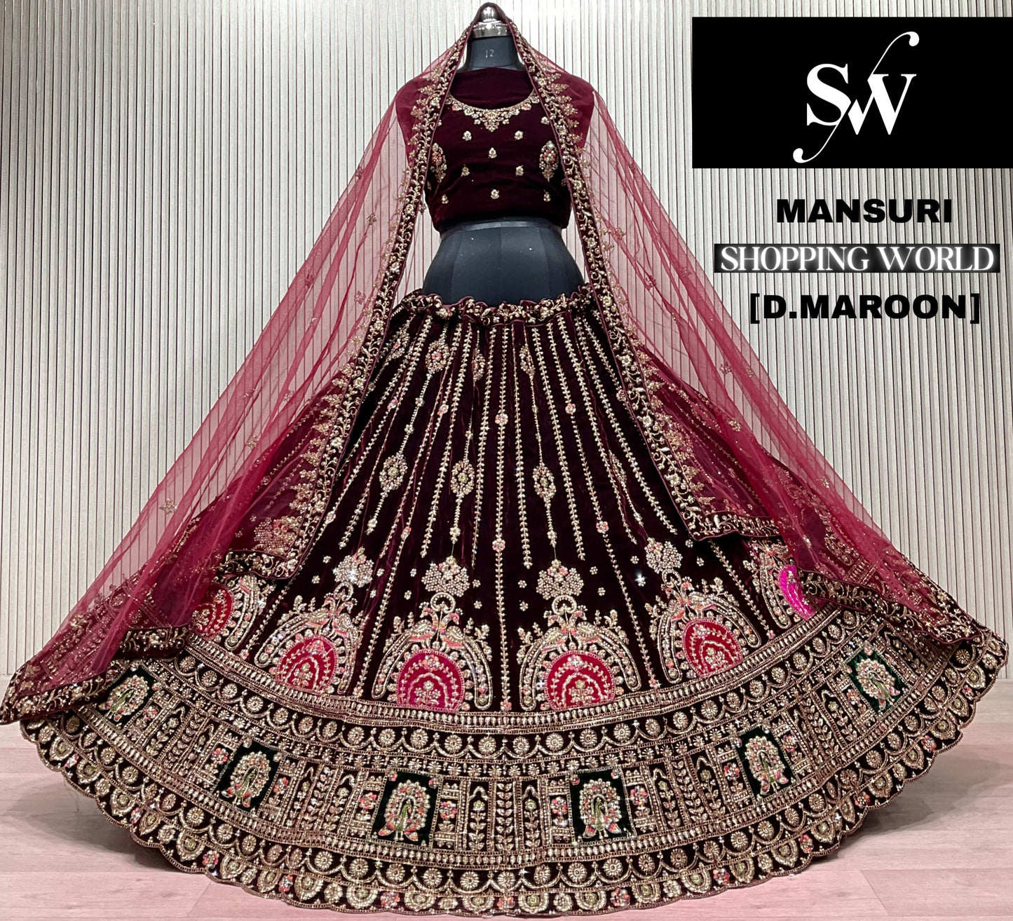 Light Maroon Bridal Lehenga