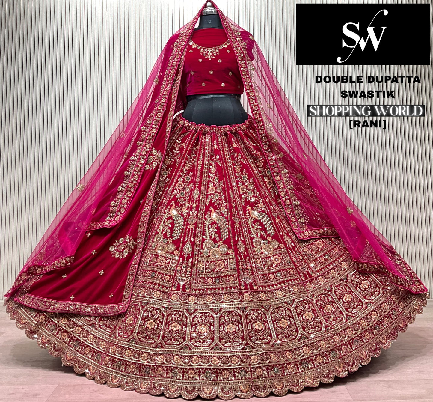 Rani Pink Peacoock Bridal Lehenga